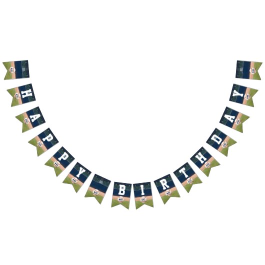 野球フィールドチームナンバースポーツハッピーバースデー バンティングフラッグ (全)