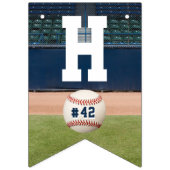 野球フィールドチームナンバースポーツハッピーバースデー バンティングフラッグ (第2の旗)