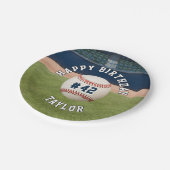 野球フィールドチームナンバースポーツハッピーバースデー ペーパープレート (アングル)