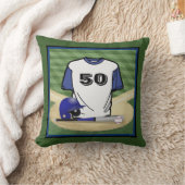 野球フィールドブルージャージカスタムー番号 クッション (ブランケット)