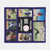 野球フォトコラージュ フリースブランケット (正面(横))