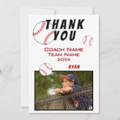 野球フォトサンキューコーチカード サンキューカード (正面)