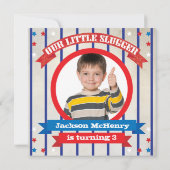 野球フォトバースデーパーティーへの招待 招待状 (裏面)