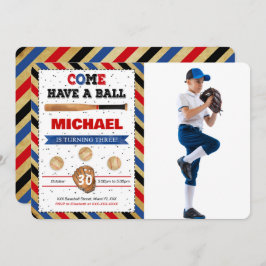 野球フォト招待状 招待状