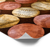 野球フラッグアート – アメリカの過去時祝 ポスター (角)