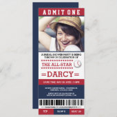 野球ブライダルシャワーパーティー招待状 招待状 (正面/裏面)