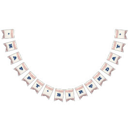 野球ブルーカスタムバナー バンティングフラッグ