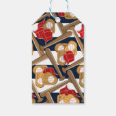 野球ブルーストライプのバースデーパーティギフトラベル ギフトタグ (裏面)