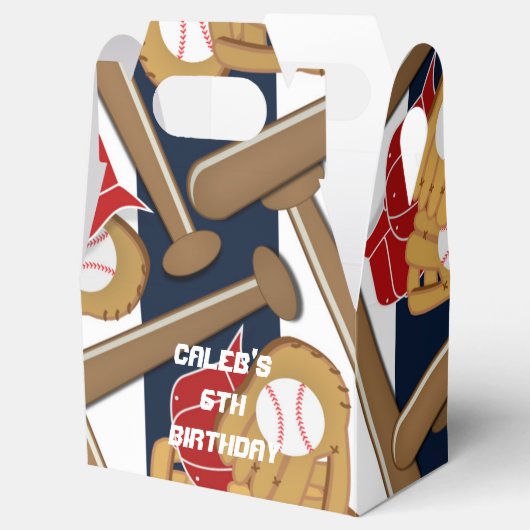 野球ブルーストライプのバースデーパーティーお願いボックス フェイバーボックス (オープン)
