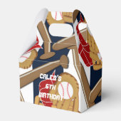 野球ブルーストライプのバースデーパーティーお願いボックス フェイバーボックス (正面サイド)