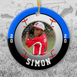 野球ブルーブラックチームカラー セラミックオーナメント