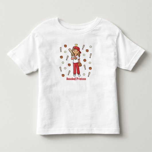 野球プリンセス トドラーTシャツ (正面)