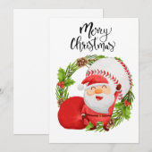 野球プレイヤーのためのサンタクロースのクリスマスカード シーズンカード (正面/裏面)