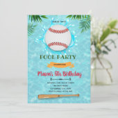 野球プールの誕生日案内カード 招待状 (スタンド正面)