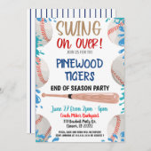 野球プールパーティーの招待状 招待状 (正面/裏面)