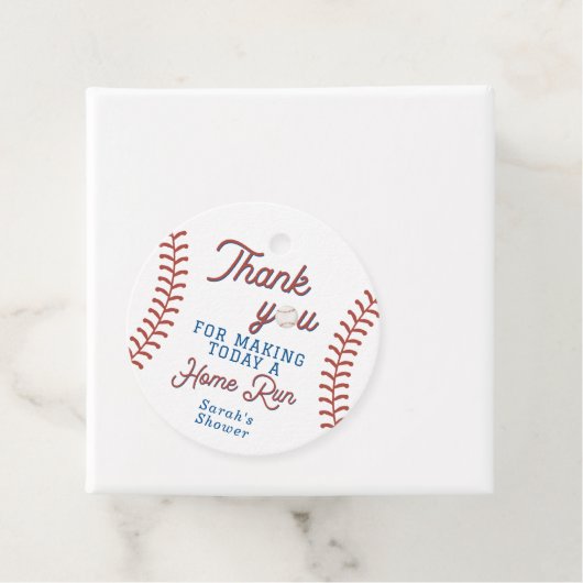 野球ベイビーシャワーありがとうラベル フェイバータグ (インサイチュ)