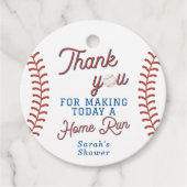 野球ベイビーシャワーありがとうラベル フェイバータグ (正面)