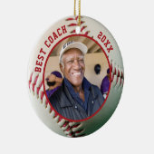 野球ベストコーチフォトチームパーソナライズされた名 セラミックオーナメント (右)