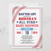 野球ベビーシャワー招待状 招待状 (正面)