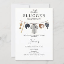 野球ベビーシャワー招待状