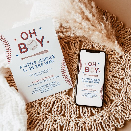 野球ベビーシャワー招待状 |男の子の赤ちゃんシャワー 招待状