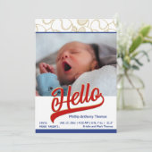 野球ベビー誕生のお知らせ（写真あり） 案内状 (スタンド正面)