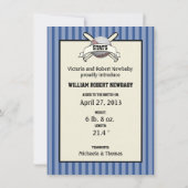 野球ベビー誕生発表 案内状 (裏面)