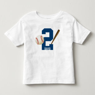 野球ボーイオールスター名前をカスタムする2nd誕生日 トドラーTシャツ