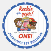 野球ボーイズ第1バースデーシール ラウンドシール (正面)