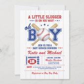 野球ボーイベビーシャワー招待状 招待状 (正面)