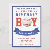 野球ボーイワンバースデーパーティー 招待状 (正面)