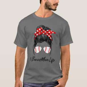 野球ボーナスママライフ乱雑バンサングラスモテ Tシャツ