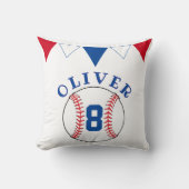 野球ボールのバンティングフラグ子供の誕生日 クッション (正面)