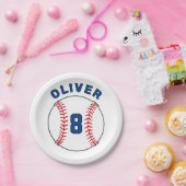 野球ボールのバンティングフラグ子供の誕生日 ペーパープレート (パーティー)