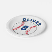 野球ボールのバンティングフラグ子供の誕生日 ペーパープレート (アングル)