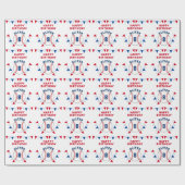 野球ボールのバンティングフラグ子供の誕生日 ラッピングペーパー (フラット)