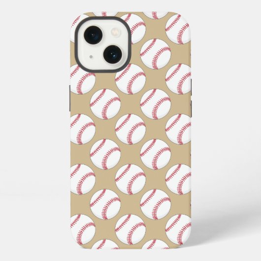 野球ボールのパターン iPhoneケース (裏面)