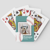 野球ボールの写真あなたの名前を追加 – 色を編集できる トランプ (裏面)