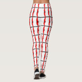 野球ボールの縫い目の模様 レギンス (裏面)