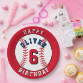 野球ボールをテーマにした子供の誕生日パーティー ペーパープレート (パーティー)