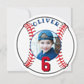 野球ボールキッズスポーツ誕生日写真 カード (正面)