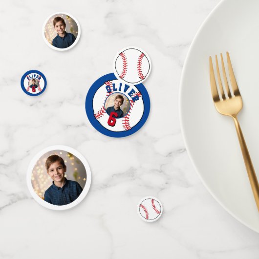 野球ボールキッズフォトバースデーパーティー コンフェッティ (グループ)