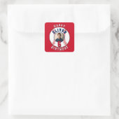 野球ボールキッズフォトバースデーパーティー スクエアシール (バッグ)