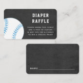 野球ボールスポーツおむつラッフルベビーシャワー エンクロージャーカード (正面/裏面)