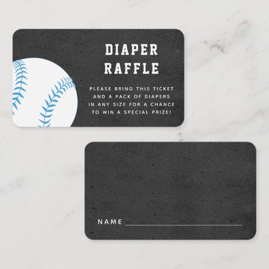 野球ボールスポーツおむつラッフルベビーシャワー エンクロージャーカード (正面/裏面)