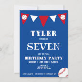 野球ボールスポーツキッズボーイ誕生日 招待状 (正面)