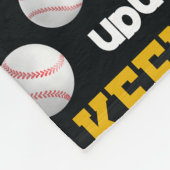 野球ボールスポーツティール(緑がかった色)ホワイト金ゴールドキーナン フリースブランケット (角)