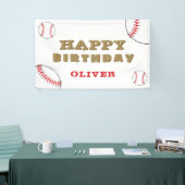 野球ボールスポーツブラック子供の誕生日パーティー 横断幕 (トレードショー)