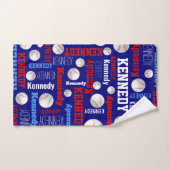 野球ボールスポーツブルーレッドホワイト名前をカスタムする バスタオルセット (ハンドタオル)