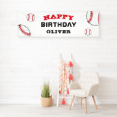 野球ボールスポーツ子供の誕生日パーティー 横断幕 (インサイチュ)